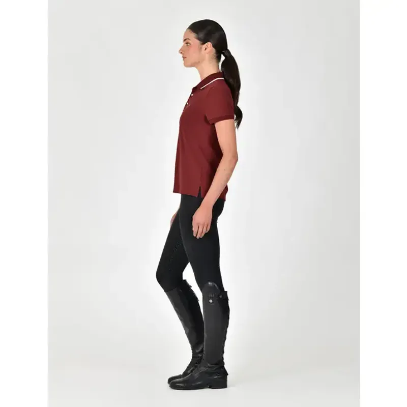 Dublin Cotton Pique Ladies Polo Top - Cabernet-1
