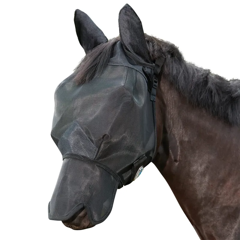 WeatherBeeta ComFiTec Double Dart Deluxe Fly Mask with Ears/Nose - Black-1