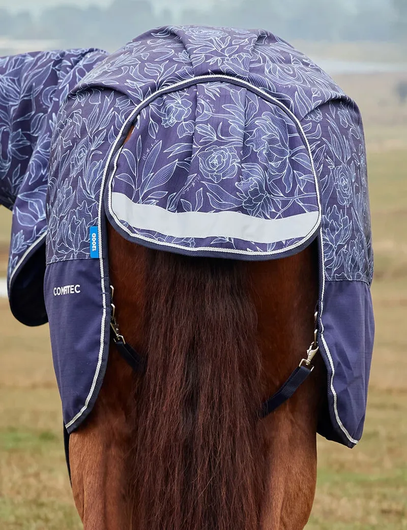 WeatherBeeta Comfitec Limited Edition 220g Turnout Rug Detach-A-Neck - Floral Print-4