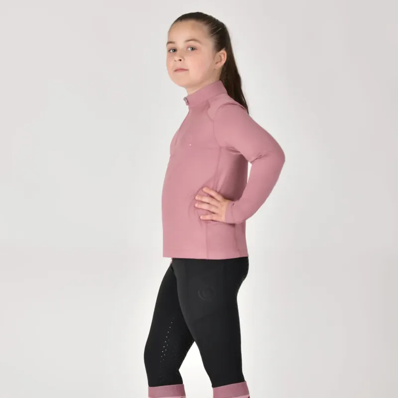 Dublin Breathable Long Sleeve Children's Riding Top - Dusty Rose-2