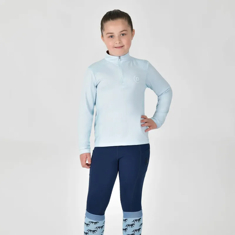 Dublin Breathable Long Sleeve Children's Riding Top - Sky Blue