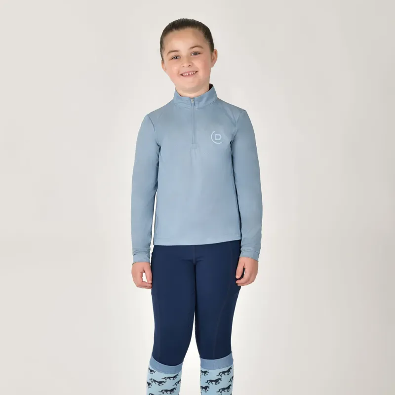 Dublin Breathable Long Sleeve Children's Riding Top - Blue Fog