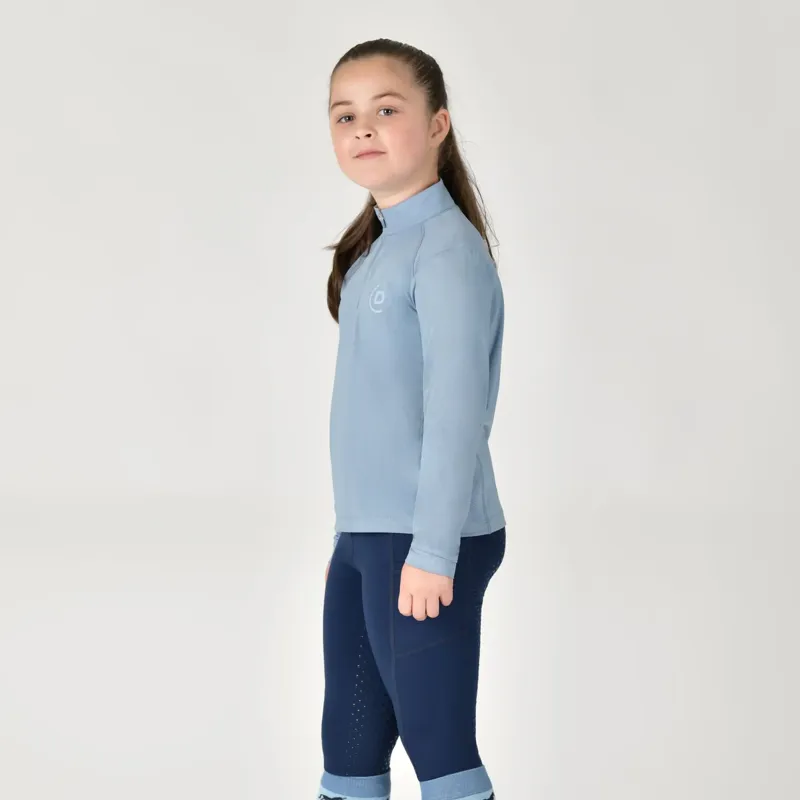 Dublin Breathable Long Sleeve Children's Riding Top - Blue Fog-1