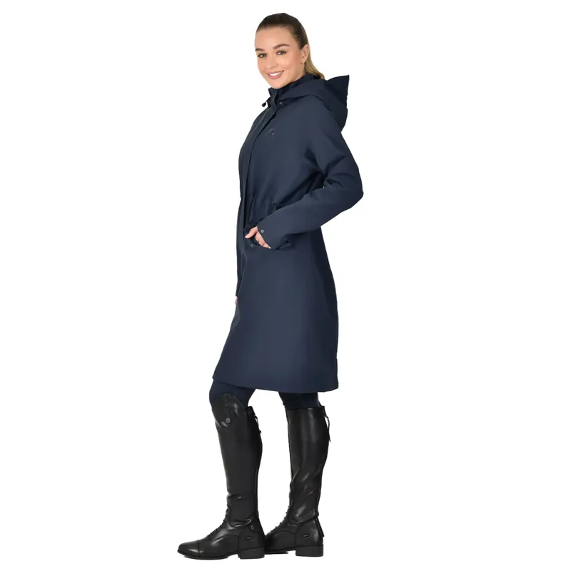Dublin Wet Weather Ladies Long Jacket - Navy-1