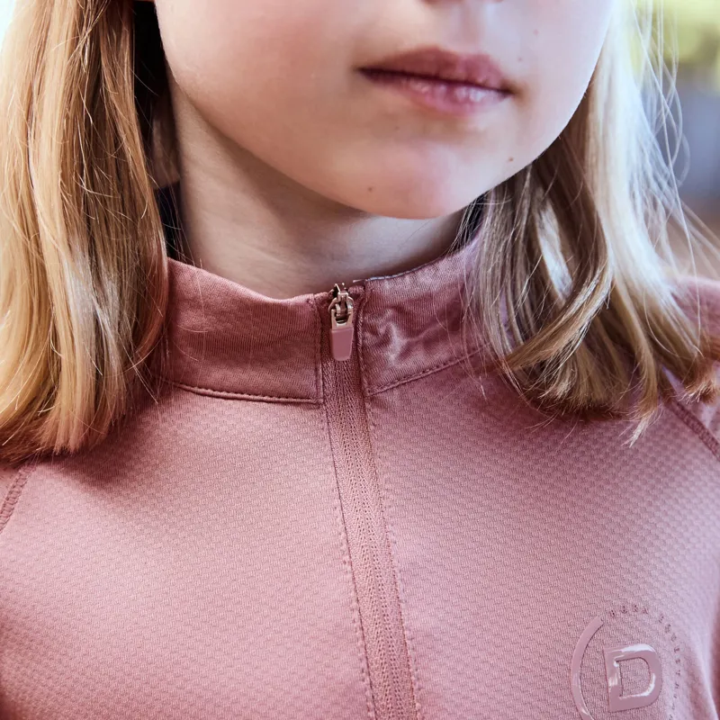 Dublin Breathable Long Sleeve Children's Riding Top - Dusty Rose-5