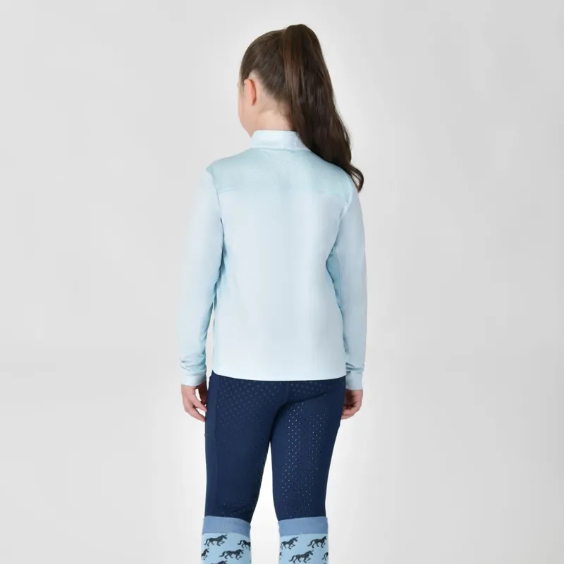 Dublin Breathable Long Sleeve Children's Riding Top - Sky Blue-1