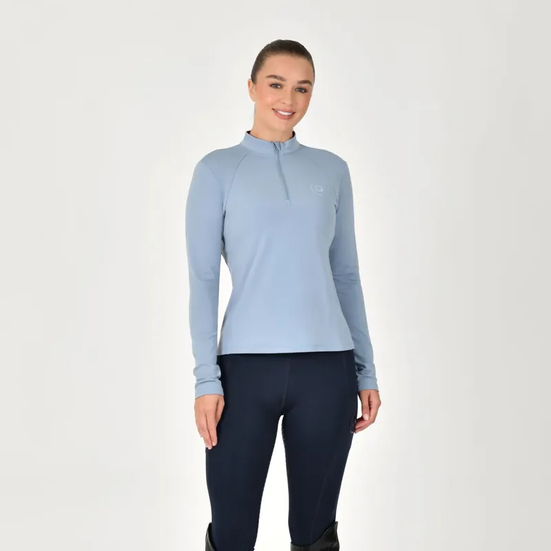Dublin Brushed Long Sleeve Ladies Riding Top - Blue Fog