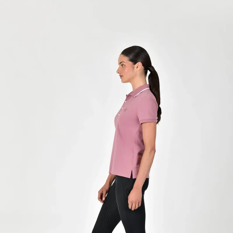 Dublin Cotton Pique Ladies Polo Top - Dusty Rose-1