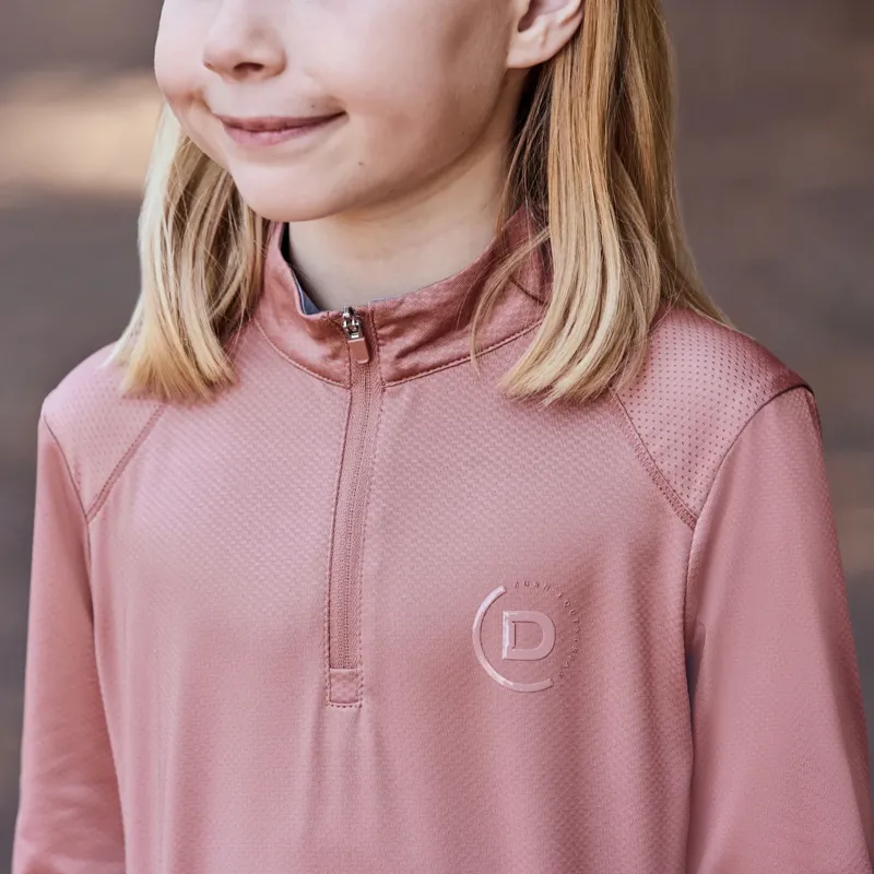 Dublin Breathable Long Sleeve Children's Riding Top - Dusty Rose-4