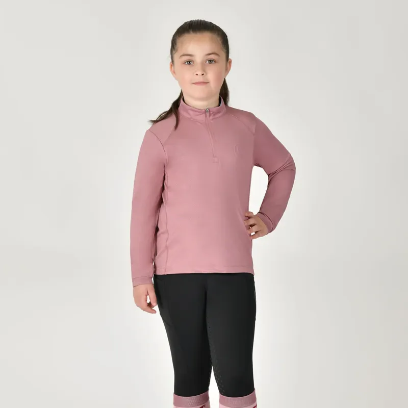 Dublin Breathable Long Sleeve Children's Riding Top - Dusty Rose