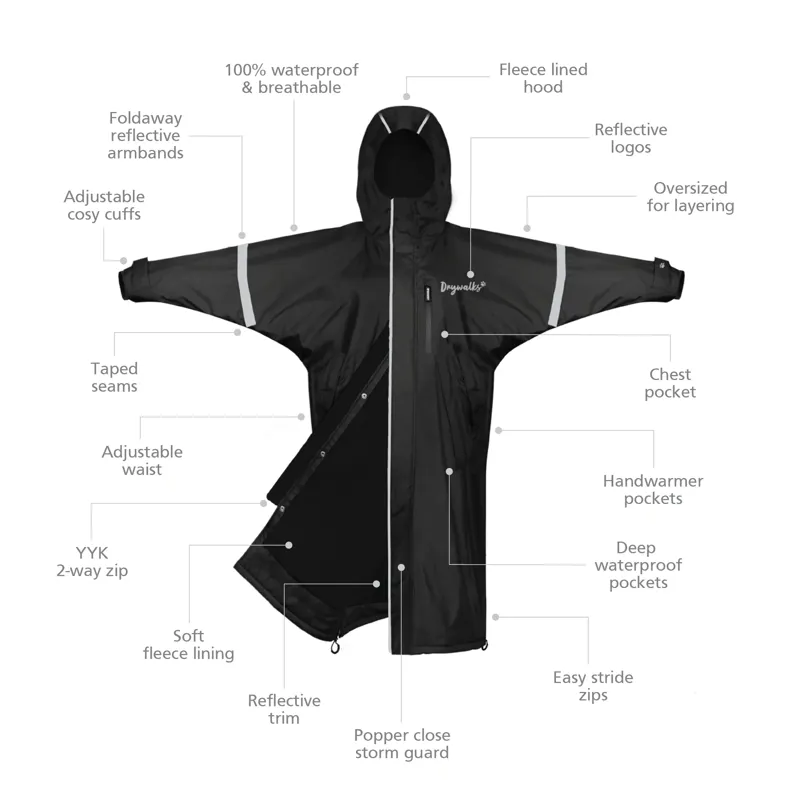 EQUIDRY Drywalks Waterproof All Seasons Coat - Black/Black-7