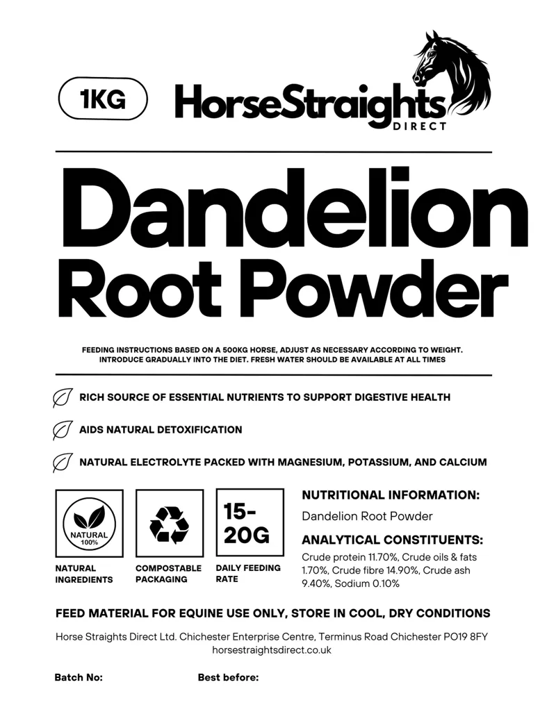 Horse Straights Direct Dandelion Root Powder - 1kg-2