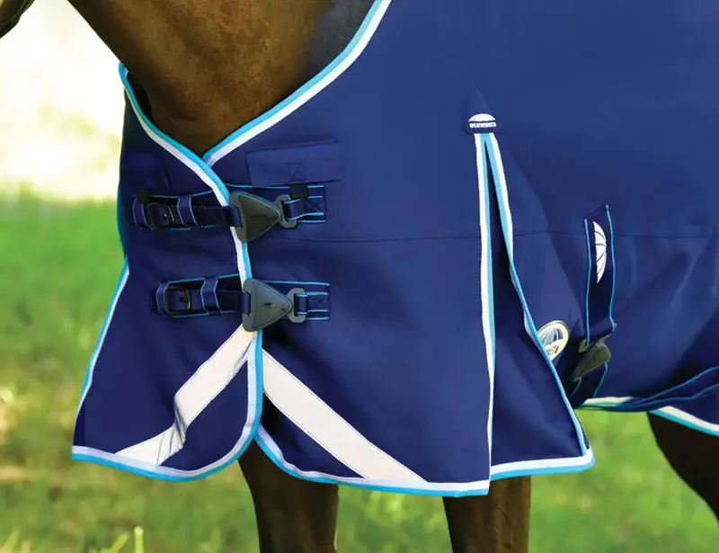 WeatherBeeta ComFiTec Ultra Hardi Detach-A-Neck 220g Turnout Rug - Blue/White-7