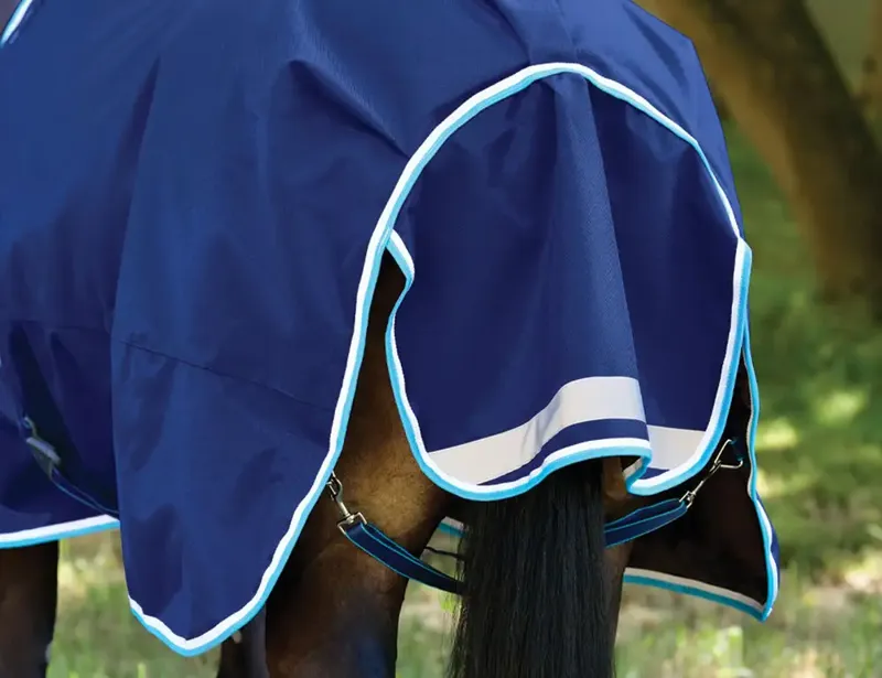 WeatherBeeta ComFiTec Ultra Hardi Detach-A-Neck 100g Turnout Rug - Blue/White-6
