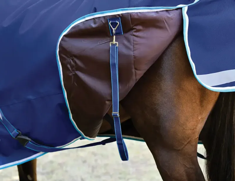 WeatherBeeta ComFiTec Ultra Hardi Detach-A-Neck 100g Turnout Rug - Blue/White-4