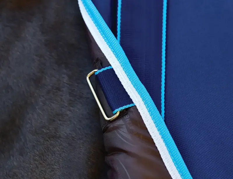 WeatherBeeta ComFiTec Ultra Hardi Detach-A-Neck 100g Turnout Rug - Blue/White-3