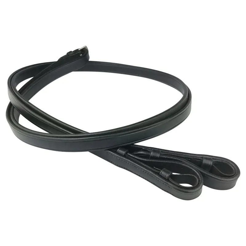 EcoRider Plain reins 1/2 - Black - 48