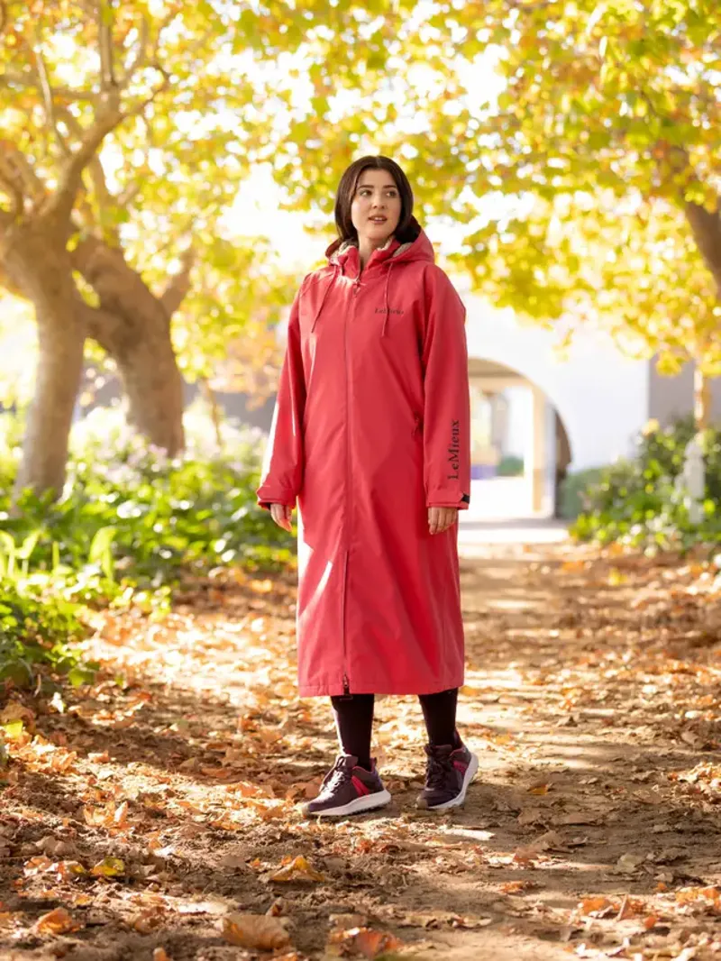 LeMieux Ladies Waterproof HydroShield Robe Coat - Cranberry-2