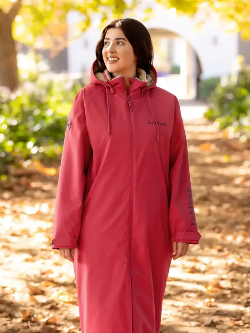 LeMieux Ladies Waterproof HydroShield Robe Coat - Cranberry-3
