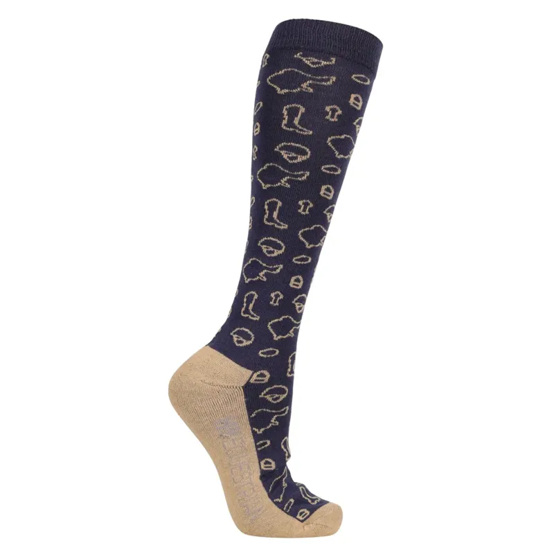 Hy Equestrian Elevate Country Socks - Navy/Fossil-1