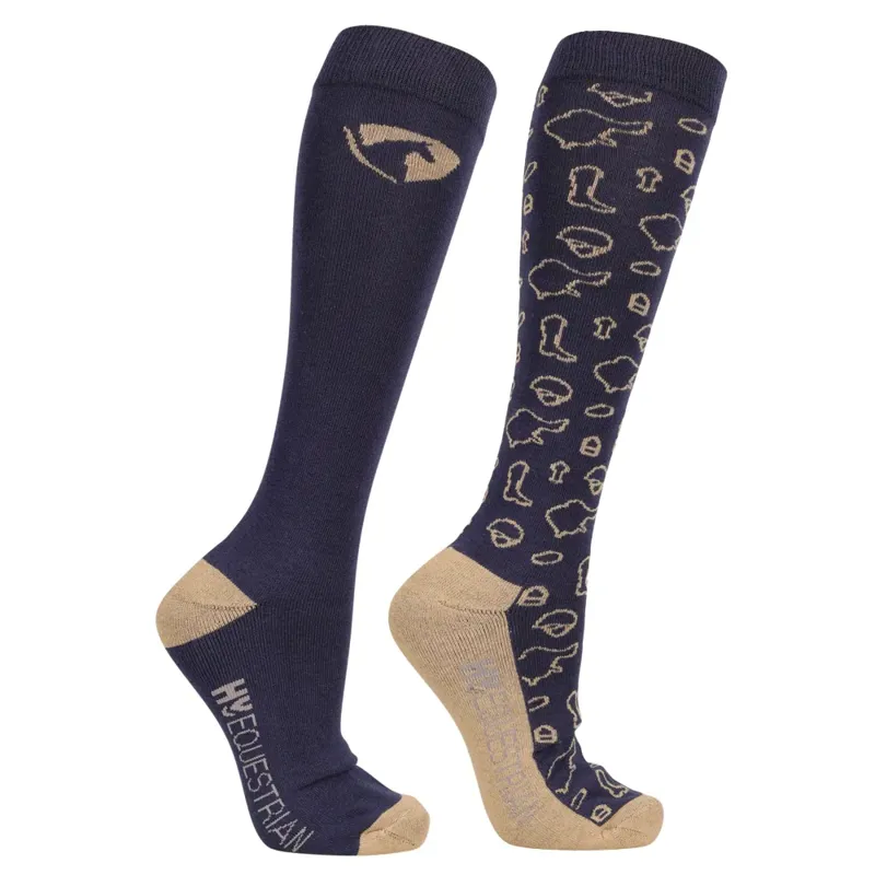 Hy Equestrian Elevate Country Socks - Navy/Fossil