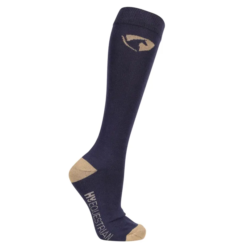 Hy Equestrian Elevate Country Socks - Navy/Fossil-2