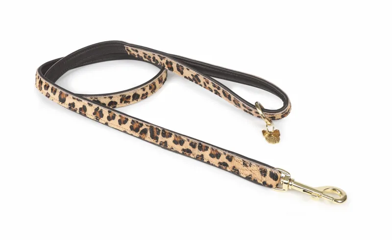 Shires Digby and Fox Cow Hair Dog Lead - Leopard Print-1