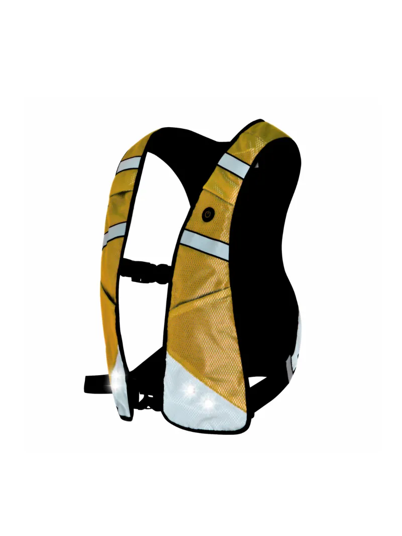 Equi Light Hi-Viz LED Adults Rider Vest - Orange/Silver