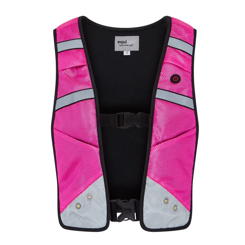Equi Light Hi-Viz LED Adults Rider Vest - Pink/Silver-1