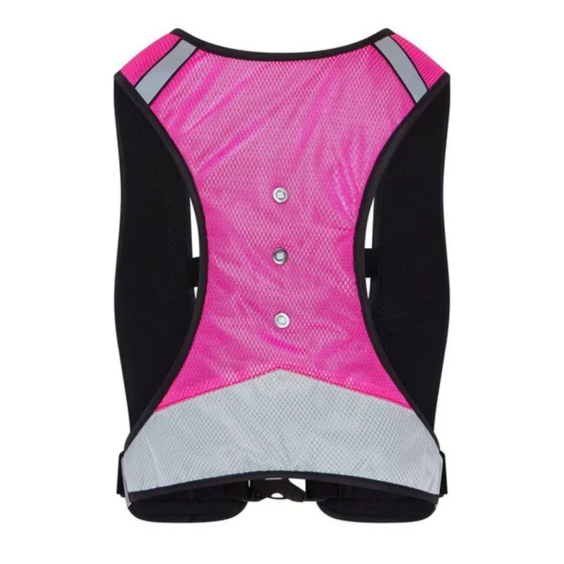 Equi Light Hi-Viz LED Adults Rider Vest - Pink/Silver-2