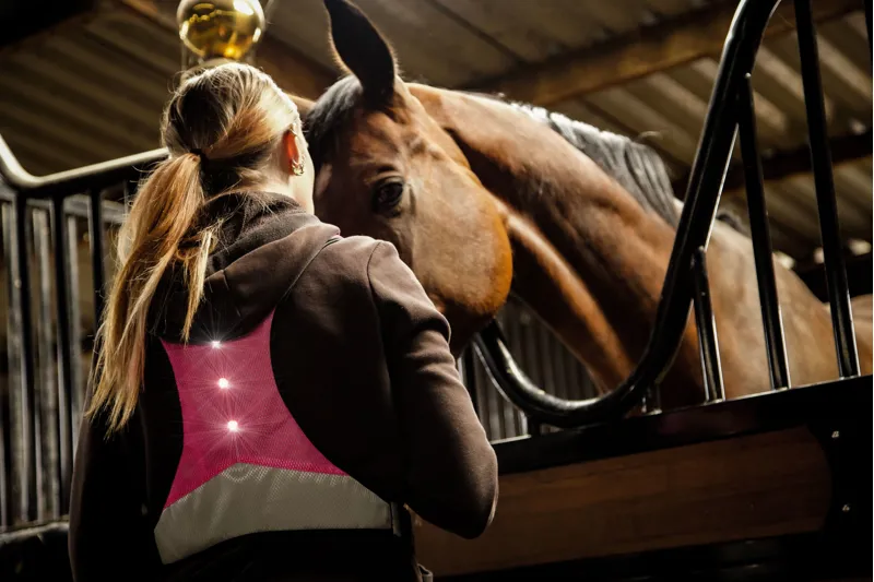 Equi Light Hi-Viz LED Adults Rider Vest - Pink/Silver-3