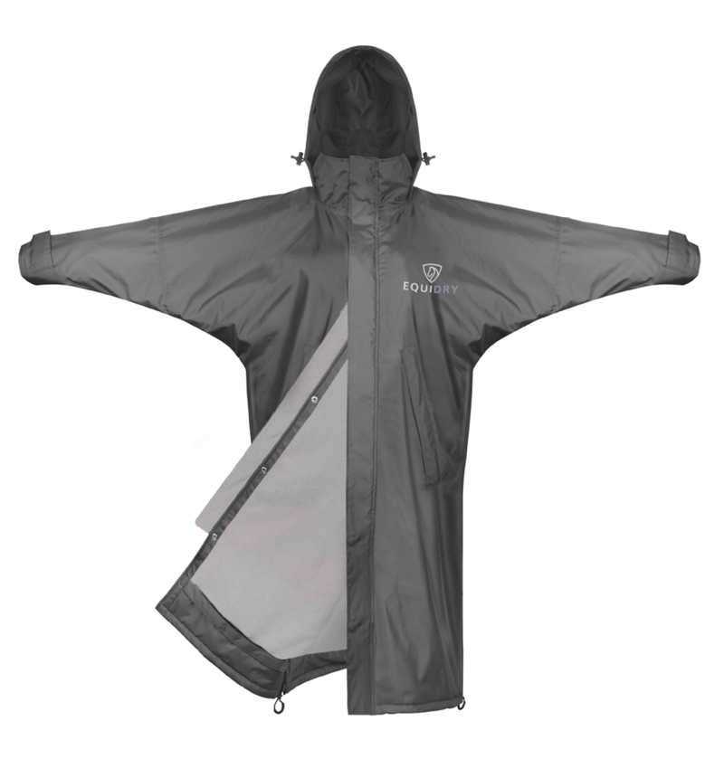 EQUIDRY EQUIMAC Waterproof Jacket with Thin Mesh Lining - Charcoal/ Grey