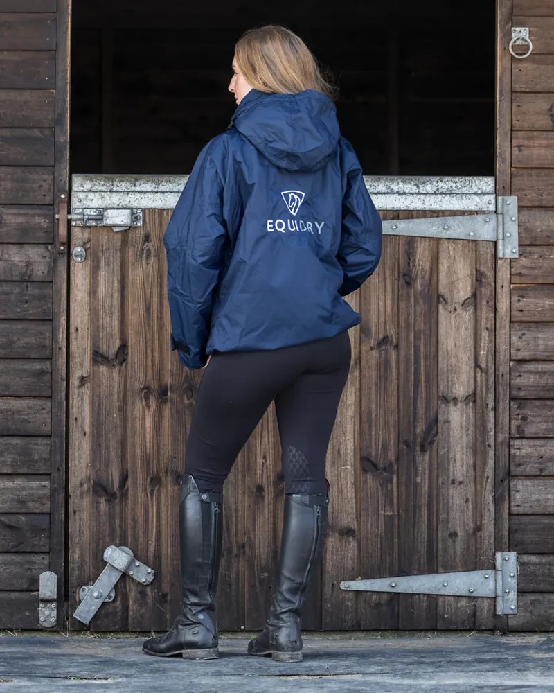 EQUIDRY EQUIMAC Shortie Adults Jacket with Stowaway Hood - Navy-3