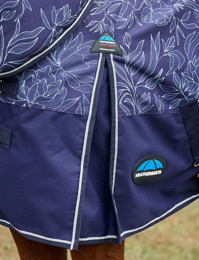 WeatherBeeta Comfitec Limited Edition 220g Turnout Rug Detach-A-Neck - Floral Print-3