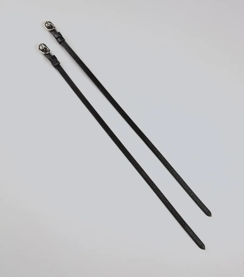 Premier Equine Spur Straps 3/8 European Leather - Black