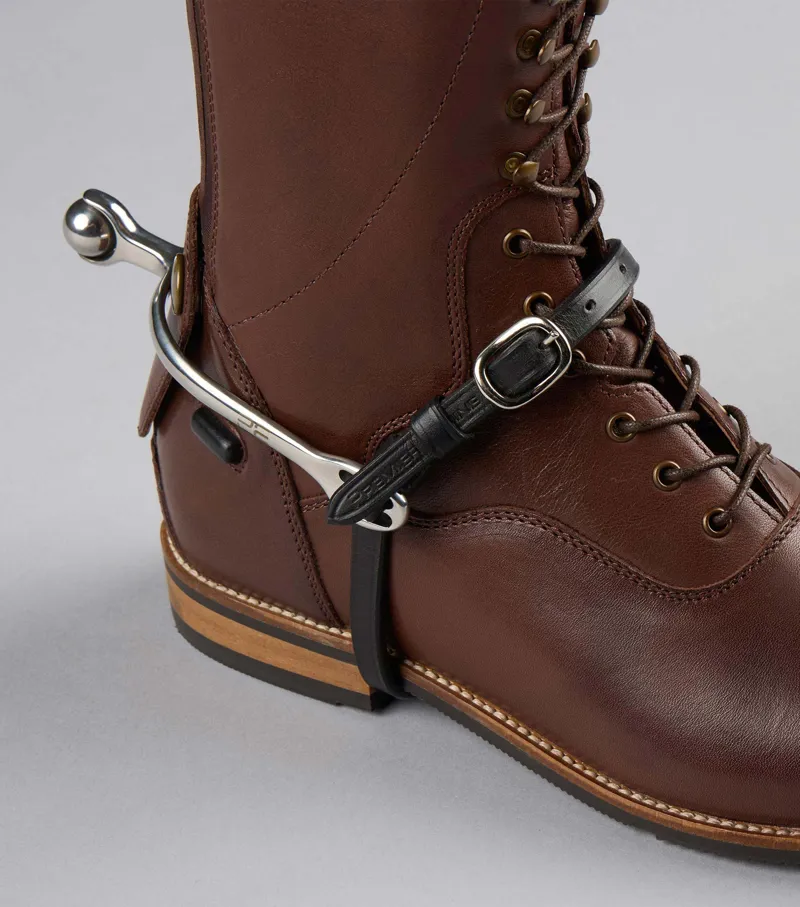 Premier Equine Spur Straps 3/8 European Leather - Dark Havana-2