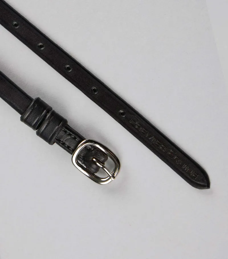 Premier Equine Spur Straps 3/8 European Leather - Black-1