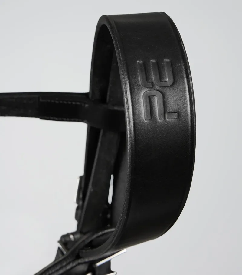 Premier Equine Exercise / Racing Bridle with Plain Caveson Noseband - Black-4