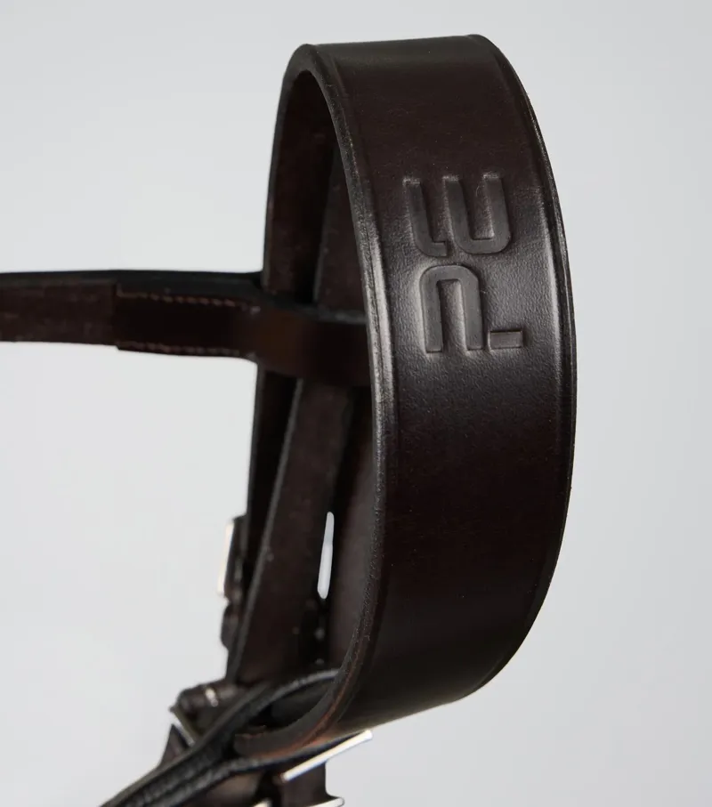 Premier Equine Exercise / Racing Bridle with Plain Caveson Noseband - Dark Havana-4