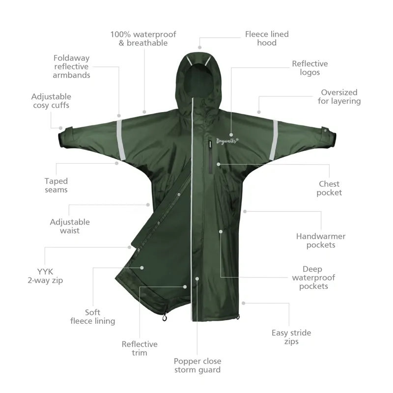 EQUIDRY Drywalks Waterproof All Seasons Coat - Forest Green-4