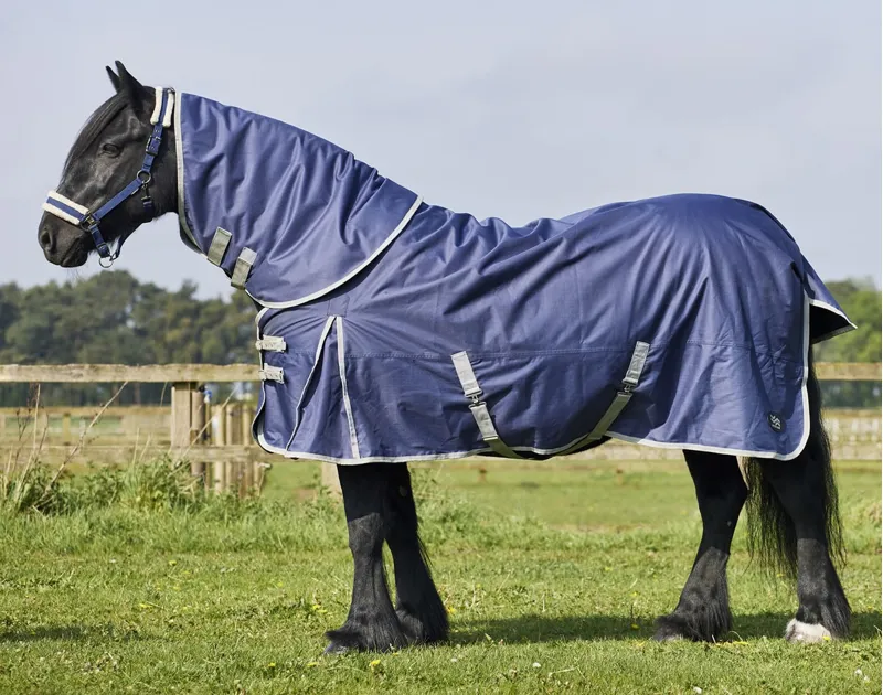 Firefoot 50g Detachable Neck Turnout Rug - Navy/Grey