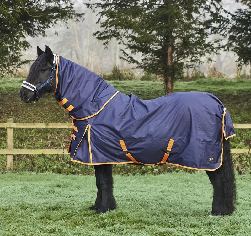 Firefoot Turnout Rug 0g Fill Detachable Neck - Navy/Orange