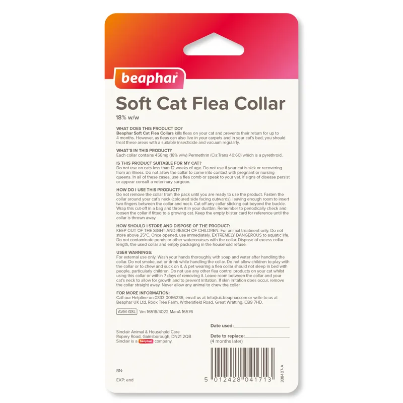 Beaphar Velvet Soft Cat Flea Collar - 30cm-1