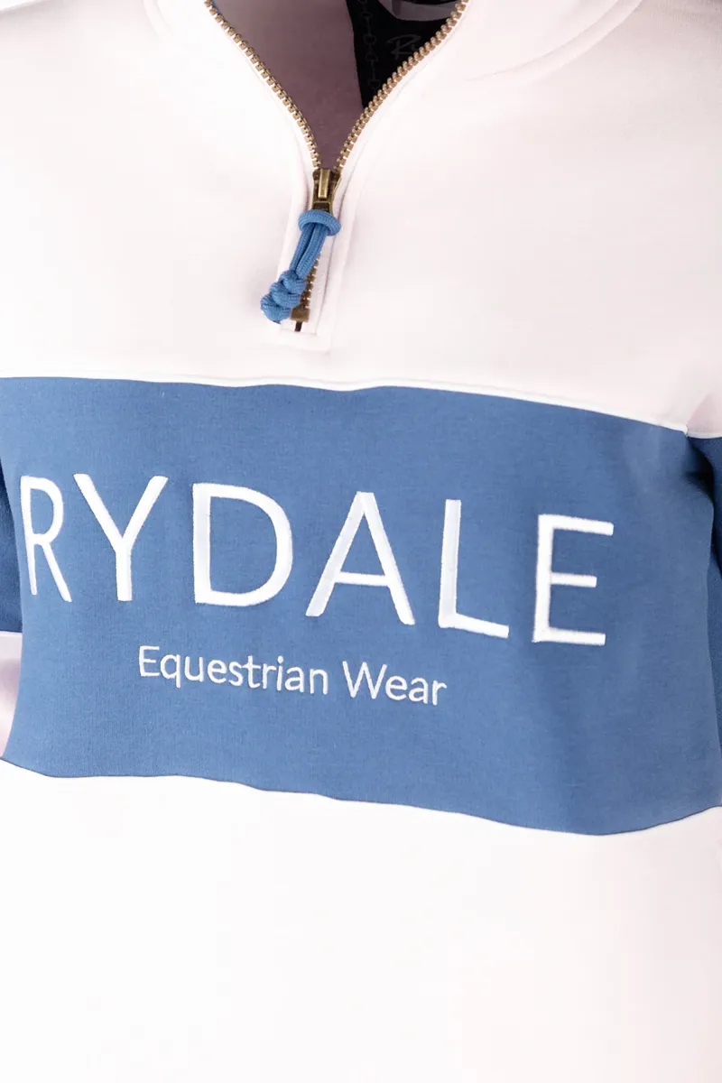 Rydale Ladies Byland Snaffle Sweatshirt - Pale Pink/Mid Blue/Pale Pink-2