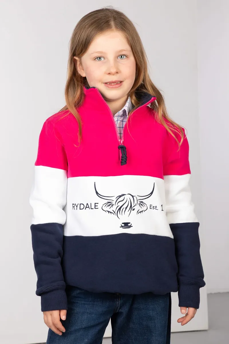Rydale Byland Kids Sweatshirt - Navy/White/Bonbon-3