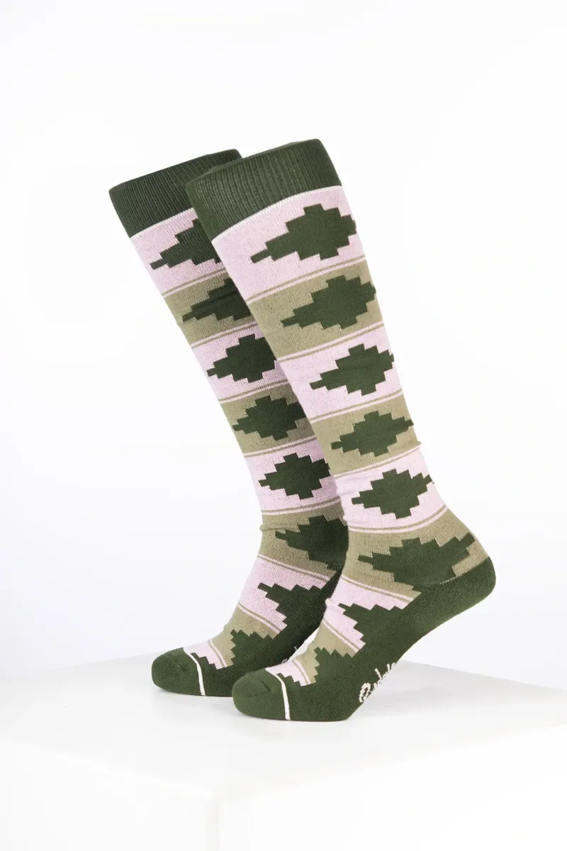 Rydale Womens Bamboo Rich Polo Belt Riding Socks Pack of Ten - Polo Light Olive/Soft Pink/Dark Olive-1