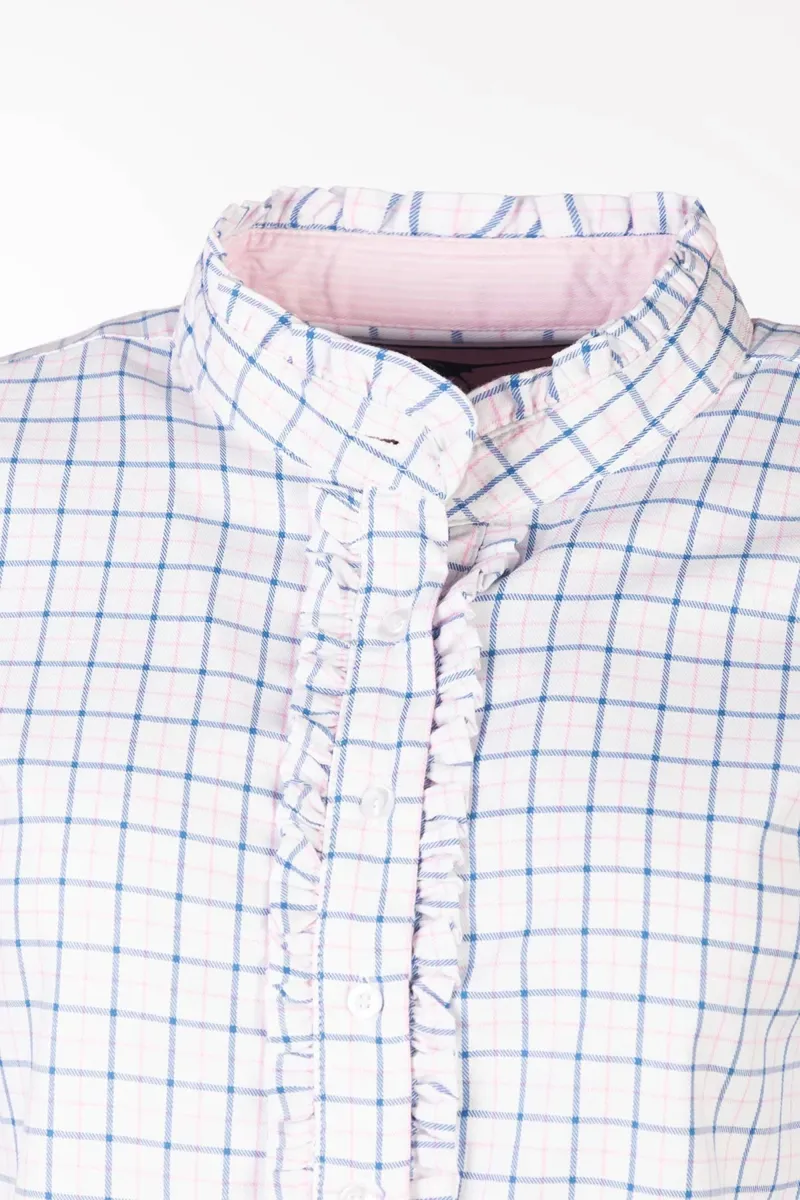 Rydale Ladies Ellie Hannah Overhead Ruffled Shirt - Ellie Blue-3