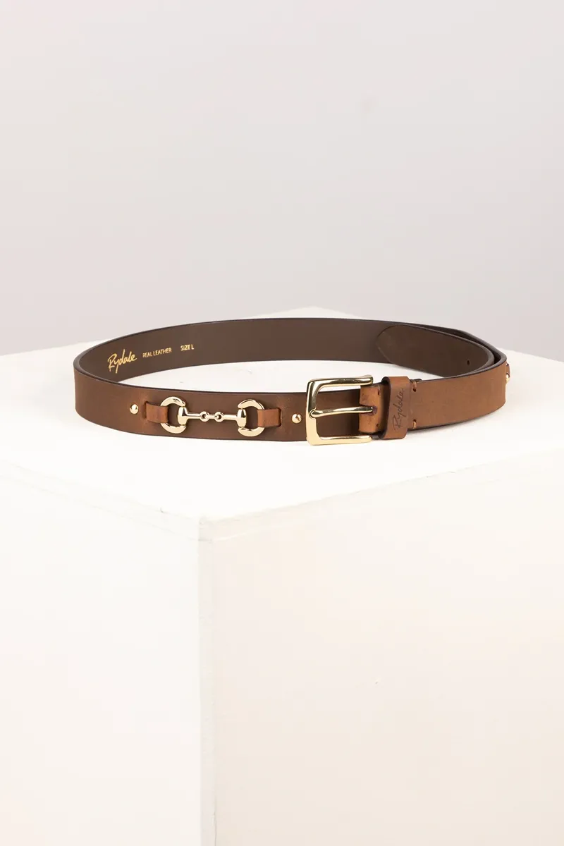 Rydale Ladies Lucinda Leather Snaffle Belt - Antique Tan-1