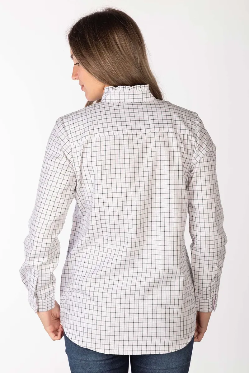 Rydale Ladies Ellie Hannah Overhead Ruffled Shirt - Ellie Olive-4