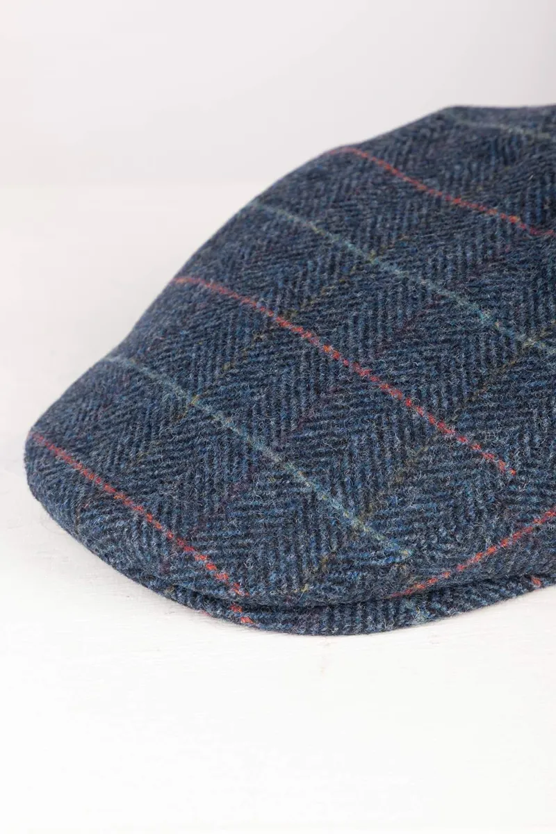 Rydale Terrington Tweed Flat Cap - Navy Check-1